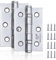Chrome Ball Bearing Hinges - 12 Pcs, 75 mm, Heavy Duty, External & Internal, Wooden Doors
