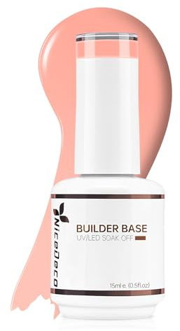 Nicedeco 8 in 1 Builder Base Strengthening Gel 15ml, UV/LED Clear Building Nail Gel in a Bottle,Gel Polish Nail Repair Nail Strengthen 017