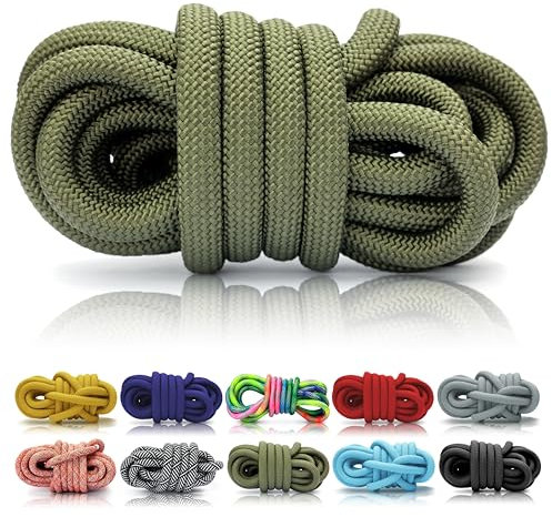 Ganzoo © PPM Seil 30 Meter, Tauseil, Hunde-Leine, Halsband, Takeln, Polypropylen Multifilem Rope, 10mm Stärke, ArmyGreen