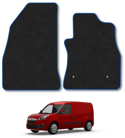 Vauxhall Combo (2012-2018) Carpet Car Mats | Blue Edge Trim Tailored Fit Floor Mats Full Coverage Protection Accessories Easy Clean Anti Slip Made in the UK