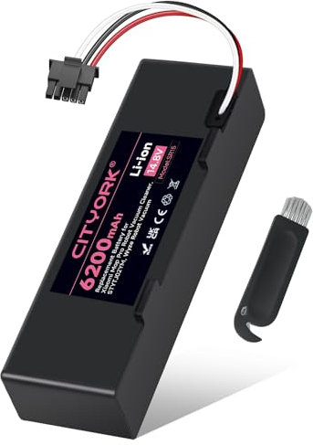 CITYORK 6200mAh 14,4V Li-Ion Akku für Xiaomi Mop 2S / Mop Pro/Mop P, Ersatzakku kompatibel mit Xiaomi Mijia STYTJ02YM / XMSTJQR2S Staubsauger Roboter Batterie