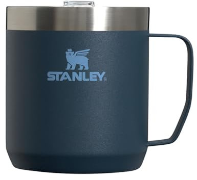 Stanley Stay Hot Camp Mug - Durable 18/8 Stainless Steel Insulated Mug - Splash-Free Tritan™ Drink-Thru Lid - 12 OZ - Navy