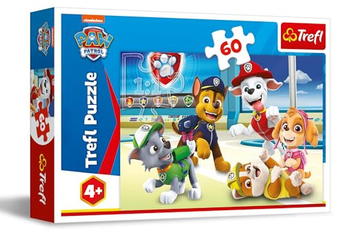 Trefl - PAW Patrol, In der Hundewelt - Puzzle 60 Elemente - Buntes Puzzle mit Helden der Fernsehserie, Kreative Unterhaltung, Spiel für Kinder ab 4 Jahren