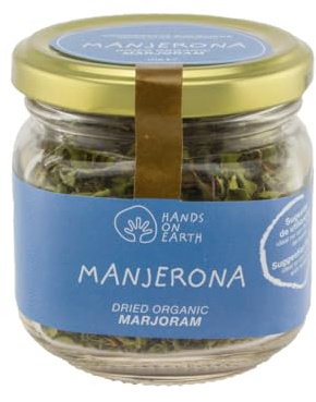 Hands on Earth Mejorana Ecológica | Hierba Aromática Natural | Frasco 15 g | 100% Orgánica y de Cultivo Sostenible