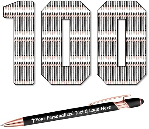 STREADVE 100 Kugelschreiber mit Gravur Kugelschreiber Personalisiert Logo Name Stift Personalisierte Kuli Dankeschön Geschenk Hochwertig für Hochzeit Geburtstag Mitarbeiter, Schwarz