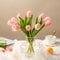 YunNasi Tulpen Künstlich 10pcs Kunstblumen wie echt Dekoration Aesthetic Brautstrauß Künstlich Geburtstag Geschenk Home Feiertags Deko Geschenk zu Weihnachten (Rosa, 10pcs)