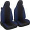 Susy Shop Coprisedili Auto Compatibili Per Smart fortwo, 450 451 e 453, Set 2 Fodere Anteriori, Realizzate In Tessuto Policotone (Nero/Blu Scuro)