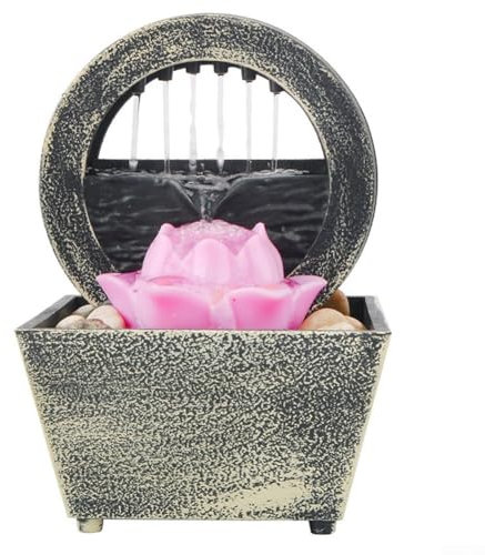 Besttoolifes Fuente de mesa con pilas con USB, mini fuente de agua para interiores, decoración de escritorio, adorno creativo que fluye para decoración de sala de relajación (A)