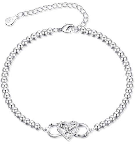BMMYE Armband Silber 925 Damen,Hypoallergen Armband Silber,Damen Unendlich Armbands Eingelegt AAAA+ Kubik Zirkonia