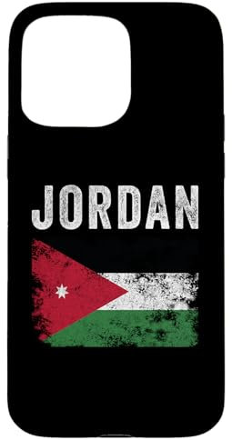 Hülle für iPhone 15 Pro Max Jordanische Flagge im Used-Look – Herren Damen Kinder – Jordanische Flagge