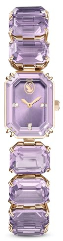 Swarovski Purple Octagon Cut Bracelet Watch Champagne Finish Purple