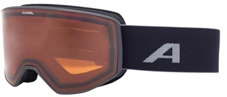 ALPINA Venet - Hochwerte Skibrille für Damen und Herren, optimale Passform, ideal für Brillenträger, Anti-Fog, effektive Luftzirkulation, black matt