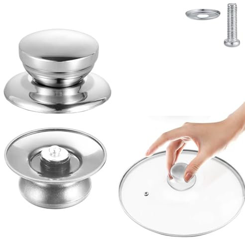 CHEFZOCO Bouton de couvercle de casserole, poignée pour couvercle de casserole, poignée pour couvercle de casserole, bouton pour couvercle de casserole, poignée pour couvercle de casserole, poignée