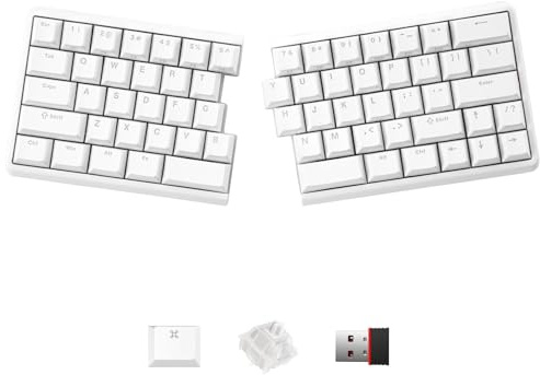 NocFree Lite: Wireless Ergonomic Split Mechanical Keyboard Hot Swappable, Compact 60% Layout, PBT Keycaps Programmable for Mac & Windows(Linear,New Standard Version)