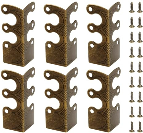 LT Easiyl 12 Stück Eckenschutz aus Metall für Fußleisten mit Schrauben für Möbel Wohnzimmer Büro Und Schmuck Geschenkverpackung 4,8 X 2,9 X 2,1 Cm Bronze
