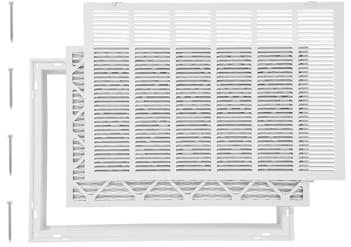 VEVOR Return Air Filter Grille, Fits W30 x H20in Duct Opening Size, Filter Included, Return Air Vent Cover for Wall, Powder-Coated Steel Return Air Grill Detachable Face/Door for 1 inch Filters