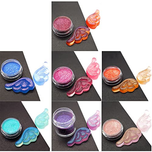 7 Farben Pulverpigment Für Epoxidharz Lipgloss Nagelkunst Farbschicht Verschiebung Pulver Formbarkeit Glitzer