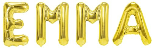 Party Austria Folienballon Schriftzug mit Wunschnamen 35cm Höhe Buchstabenballon Namensballon Mädchennamen weibliche Namen Frauennamen Luftballon (Emma)