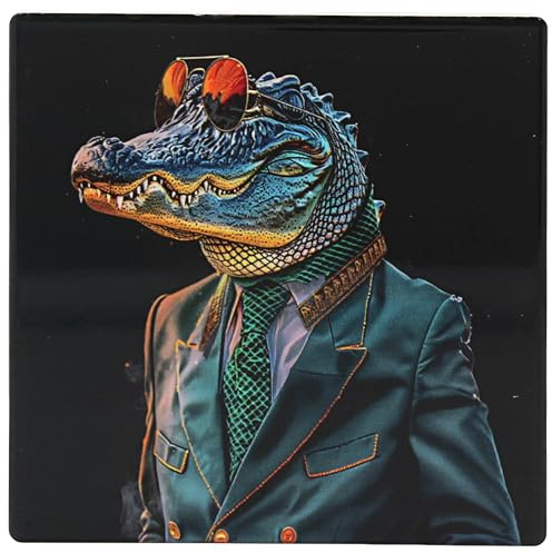 Lesser & Pavey Urban Art Crocodile Rock Coaster For Home & Office | Stylish Coasters For Kitchen & Dining | Durable Drink Coasters For Tabletops | Decorative Home Accessories for Drinks & Tables