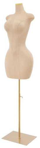 Wiyuer - Manichino da vetrina femminile - Torace - Donna - Modello di signora - Forma di abito regolabile in altezza - Bambola da cucire - Corpo di manichino da vetrina - Supporto in metallo per abiti