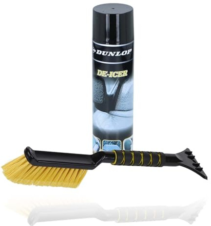 DUNLOP Kit Dégivreur 600ml & Grattoir Brosse 40cm - Dégivrage Rapide Vitres Auto, Poignée Ergonomique, Anti-Givre