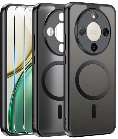 Effcotuo Magnetisch Hülle für Honor Magic 8 Lite Case mit Schutzfolie für Panzerglas Displayschutzfolie mit MagSafe Acryl-Schutzhülle Vollständiger Magnet Matt Handyhülle