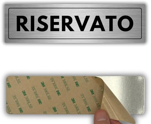 LEIASA | Segnale Zona Riservata - 5x18 cm - Alluminio - Solo Addetti Lavori | Adesivo Accesso Riservato, Targa Passaggio Interdetto, Insegna Divieto Assoluto di Transito, Placca Ingresso Chiuso