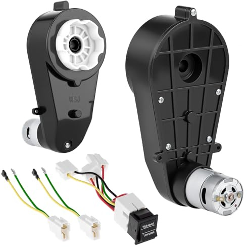 QWORK® 2 pezzi RS550 motore elettrico a ingranaggi 12V 40000RPM – Per Progetti Fai-da-te/Riparazioni – set motore di ricambio potente con cablaggio e interruttore