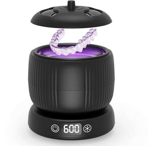 Morole Limpiador Ultrasónico 45kHz bajo ruido único limpieza profunda 360° | 190 ml 25 W 3 ajustes de tiempo Ideal para dentaduras postizas aparatos de ortodoncia y joyas Fácil de usar y compacto