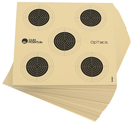 1000 Stück - Luftgewehrscheibe 14 x 14 cm mit 5 Spiegeln/Zielscheibe Luftgewehr