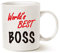 This Funny Christmas Gifts Boss Coffee Mug, World's Best Boss Mug White Work and Office Holiday or Birthday Present for Worlds Best Male or Female Boss, Manager or Coworker
