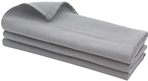 Daloual 3X Geschirrtuch, Küchentuch 70x50 cm, Putztuch, Poliertuch aus 100% Baumwolle in grau
