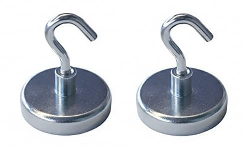 Provance 2er Set Magnethaken - Halter mit Traglast von bis zu 6 kg - Superstarke Magnete Einsatzbereich Küche Badezimmer Schlafzimmer Garage Schließfächer Büro Kühlschrankmagnet Schlüsselhalter