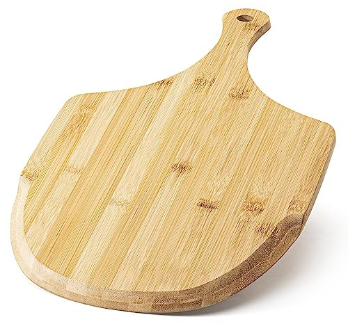 LX LERMX Pizza Peel, Premium Bamboo Pizza Spatula Paddle Cutting Board Handle (Baking Pizza, Bread, Cutting Fruit, Vegetables, Cheese)