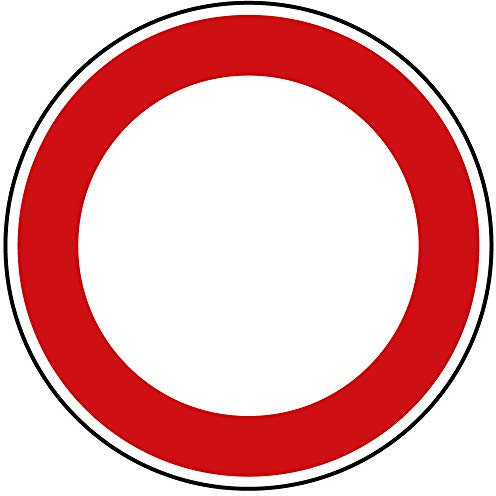 Verkehrszeichen Verbot für Fahrzeuge Aller Art Nr. 250 | Ø 420mm, Alu 2mm, RA1 | Original Verkehrsschild nach StVO mit RAL Gütezeichen | Dreifke®
