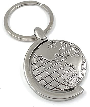 Onwomania - Globus Erde Weltkugel Schlüsselanhänger - Metall Glücksbringer ideal als Geschenk z.B. für den besten Freund, die beste Freundin, Mama - Für Männer, Frauen & Kinder
