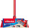 Vileda 3Action - Escoba para Interiores con 3 cerdas Rojo - Gris, 28 x 14 x 4 cm