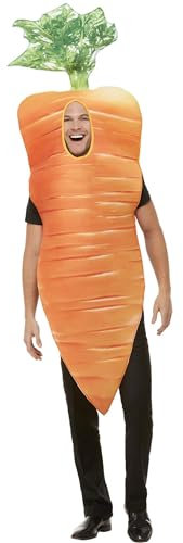 Smiffys Christmas Carrot Costume, Orange with Tabard, Christmas Adult Fancy Dress, Food/Drink Dress Up Costumes