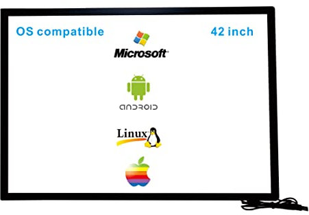 Deyowo 42 Zoll Infrarot-Touchscreen-Rahmen, IR-Touchscreen-Overlay, Touchscreen-Panel, kostenloser Treiber für interaktives Whiteboard, Touch-LCD-Monitor TV