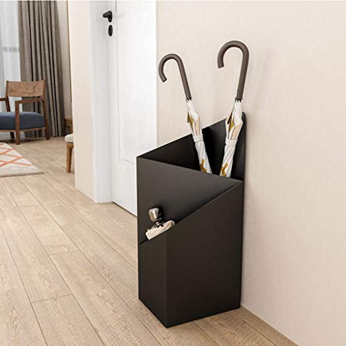 QVIVI Schirmständer Fashion Creative einfach Schmiedeeisen Regenschirmständer Regenschirm Walking Sticks und Canes Drain Aufbewahrungseimer Black