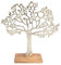 CHICCIE Metall Baum Figur Silber Auf Mango Holz 28cm - Lebensbaum Dekobaum Geldbaum