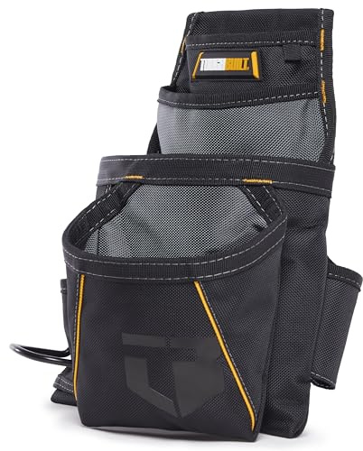 ToughBuilt - Carpenter Bag with Graduated Design with 10 Pockets - Polyester 87%, PE Board 2%, Metal 5%, Webbing 5%, TPR Logo 1% - Easy to Use, Durable and Heavy Duty -
