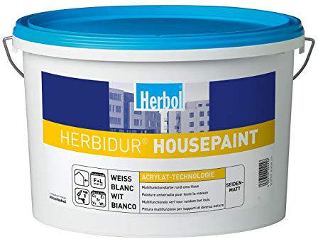 Herbol Herbidur Fassadenfarbe Acrylat-Technologie Basis DU1 seidenmatt Weiß 2,5 L