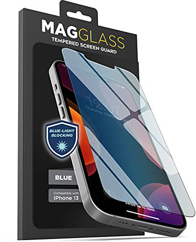 magglass Anti Blue Light Screen Protector Designed for iPhone 13/13 Pro Tempered Glass Full Coverage Display Guard (Case Compatible)