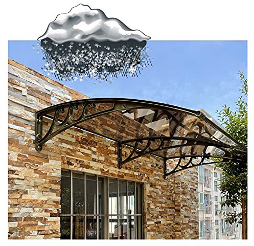 CAIJUN Auvent Marquise Fenêtre,Extérieur Patio Jardin Abris De Porte D'entrée Anti-UV Transparent Feuille De Polycarbonate,Étanche Extension De Toit,16 Tailles (Taille : 60cmx160cm)