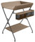 vidaXL Wickeltisch mit seitlichen Staufächern Zusammenklappbar Wickelauflage Kommode Mulde Unterlage Wickeln Baby Kinder Taupe Eisen
