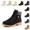 Hitmars Stivali Donna Invernali Pelliccia Termici Scarpe da Neve Bassi Corti Caldi Scarponi Neve Snow Boots Esterno Comode Nero 36 EU