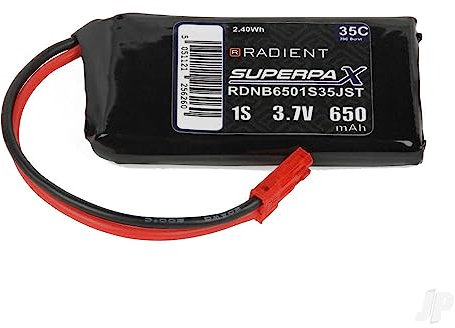 Radient LiPo Battery 1S 650mAh 3.7V 35C w/JST Connector Plug