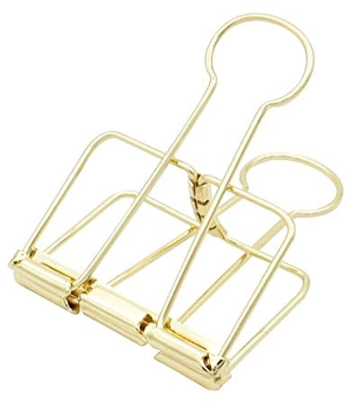 Extra Large Binder Clips 2 Inch, Big Paper Clamps Gold for Office School Supplies (15Pcs)