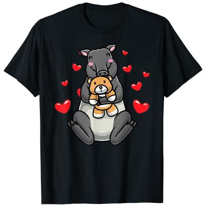 Kawaii Tapir Kuscheltier Herz Tapir T-Shirt